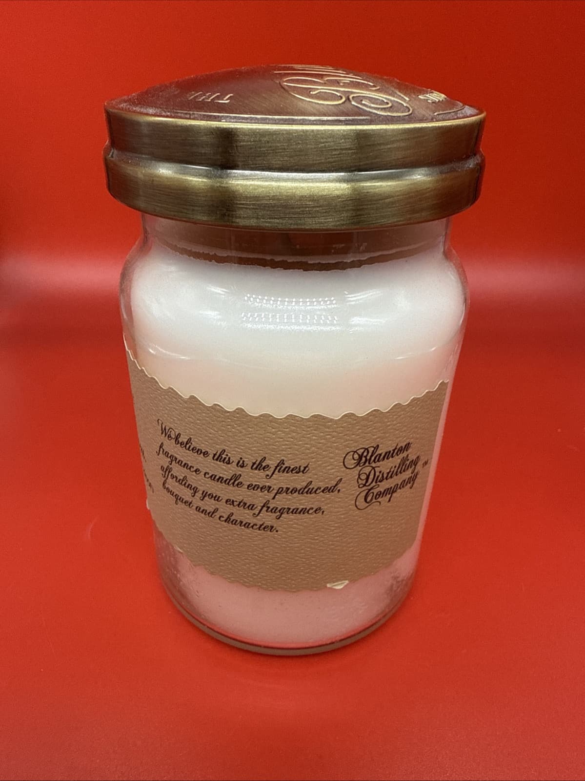 Blanton's Bourbon Warehouse Scent Candleberry Candle Glass Cream Scented Round - Image 3