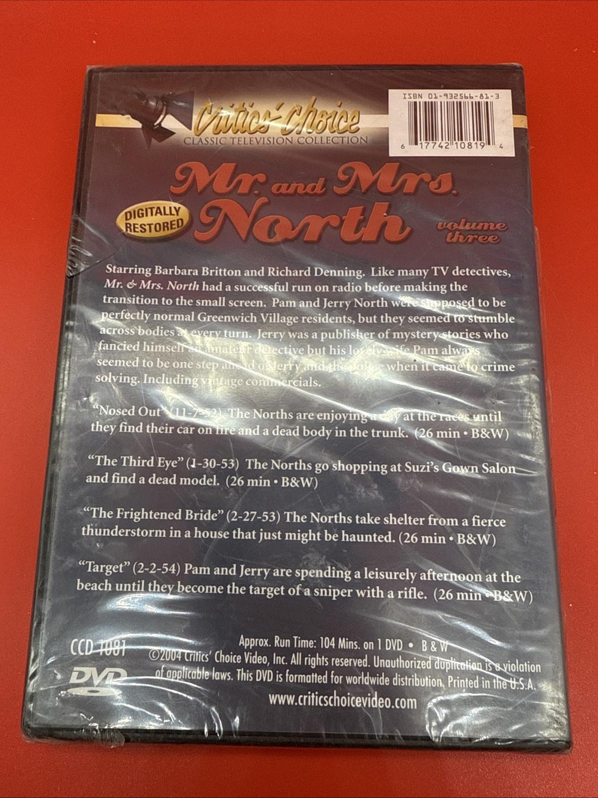 Mr. &amp; Mrs. North - Volume 3 (DVD, 2004) - Brand New Sealed TV Shows NR - Image 3