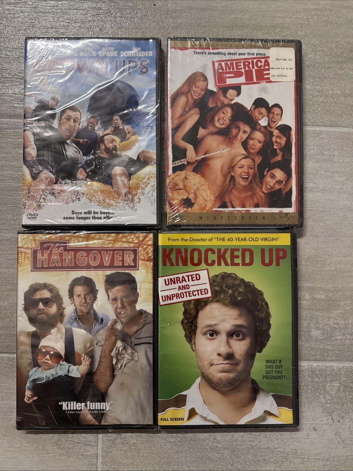 Lot Of 4 Comedy Grown Ups American Pie Hangover Knocked Up DVD  Brand New Sealed