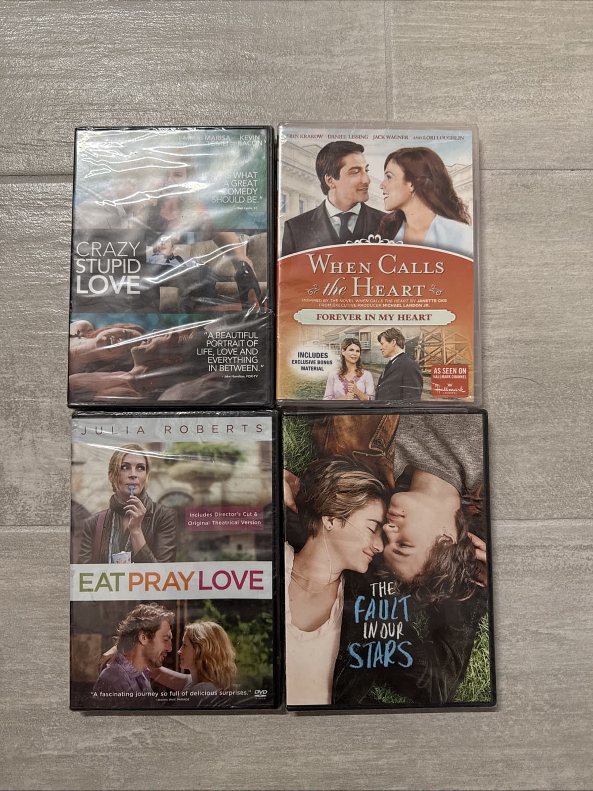 Lot Of 4 Rom Com Crazy Stupid Love Eat Pray Love The Fault In Our Stars - NEW