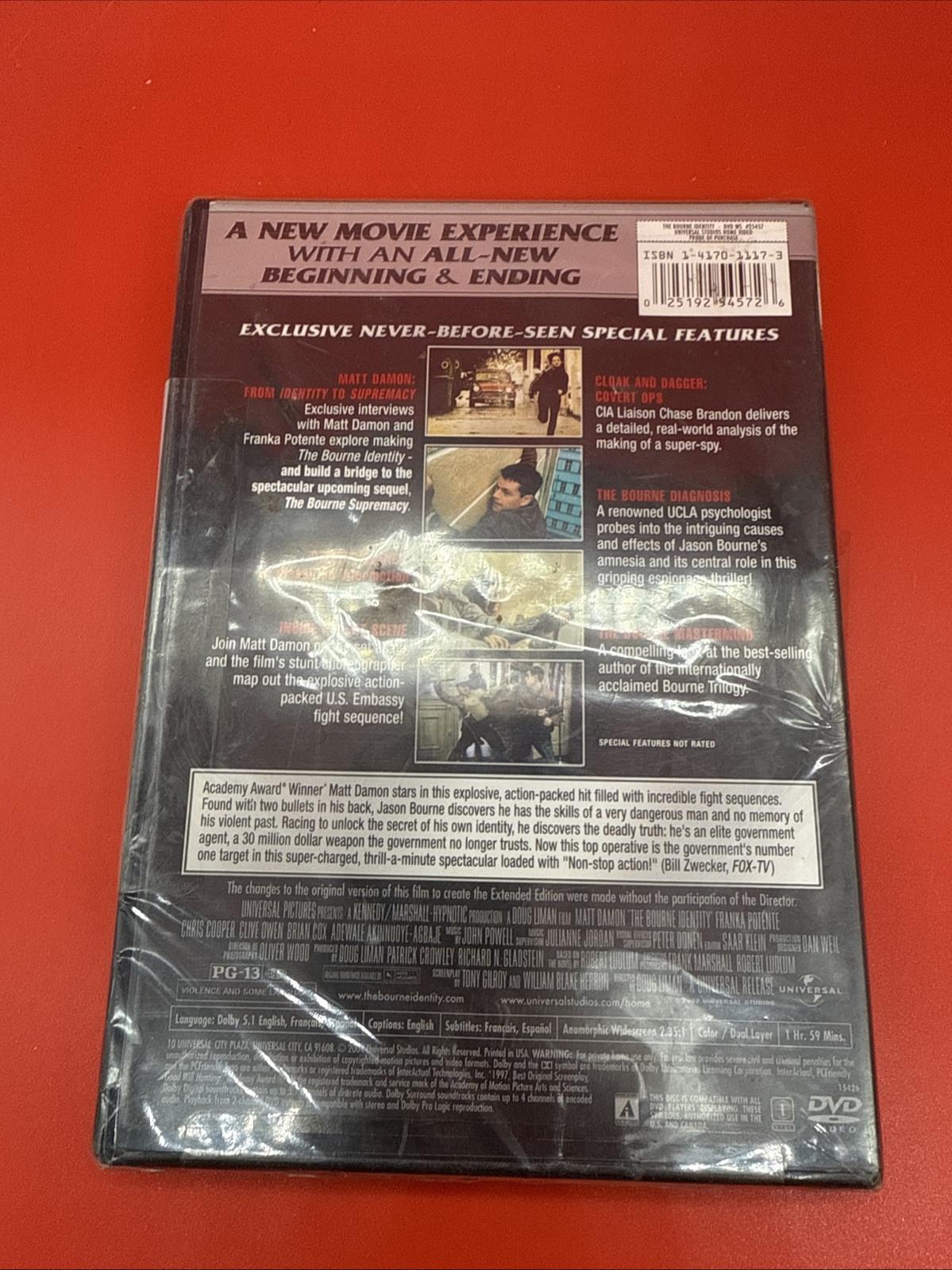 The Bourne Identity (DVD, 2003, Widescreen) - Brand New Sealed - Image 3