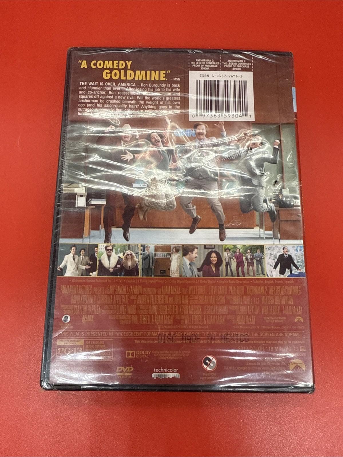 Anchorman 2: the Legend Continues (DVD, 2013) Will Farrell Brand New Sealed - Image 6