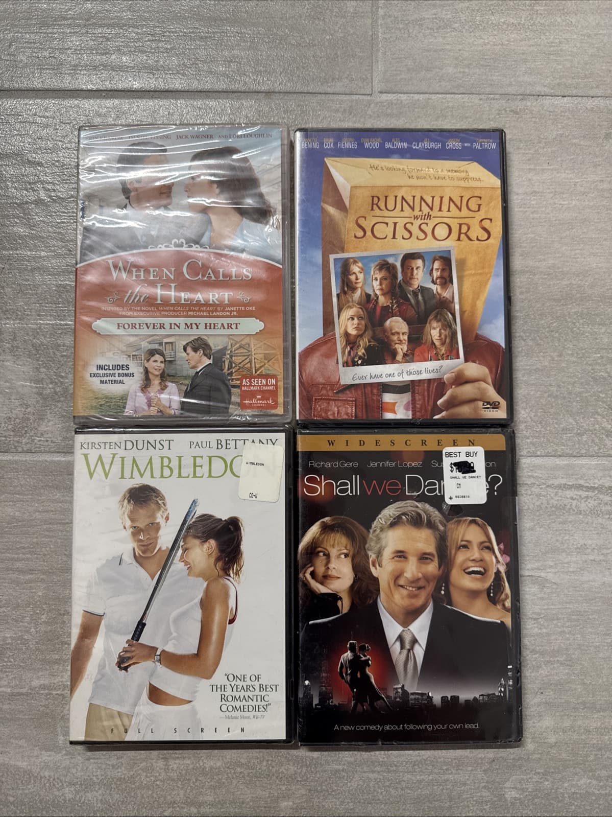 Lot Of 4 Running With Scissors Shall We Dance Wimbledon When Calls The Heart DVD