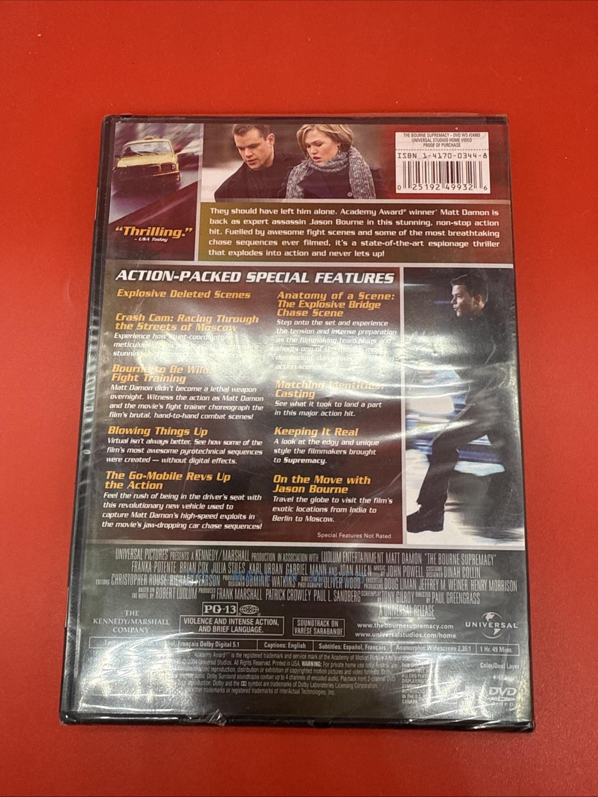 The Bourne Supremacy (DVD, 2004, Widescreen) - Brand New Sealed - Image 3