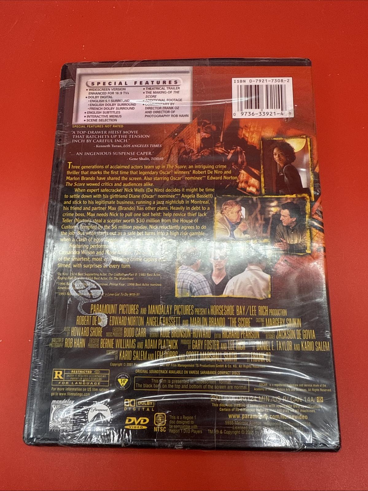 The Score (DVD, 2001) Widescreen Collection Robert Deniro Edward Norton New - Image 3