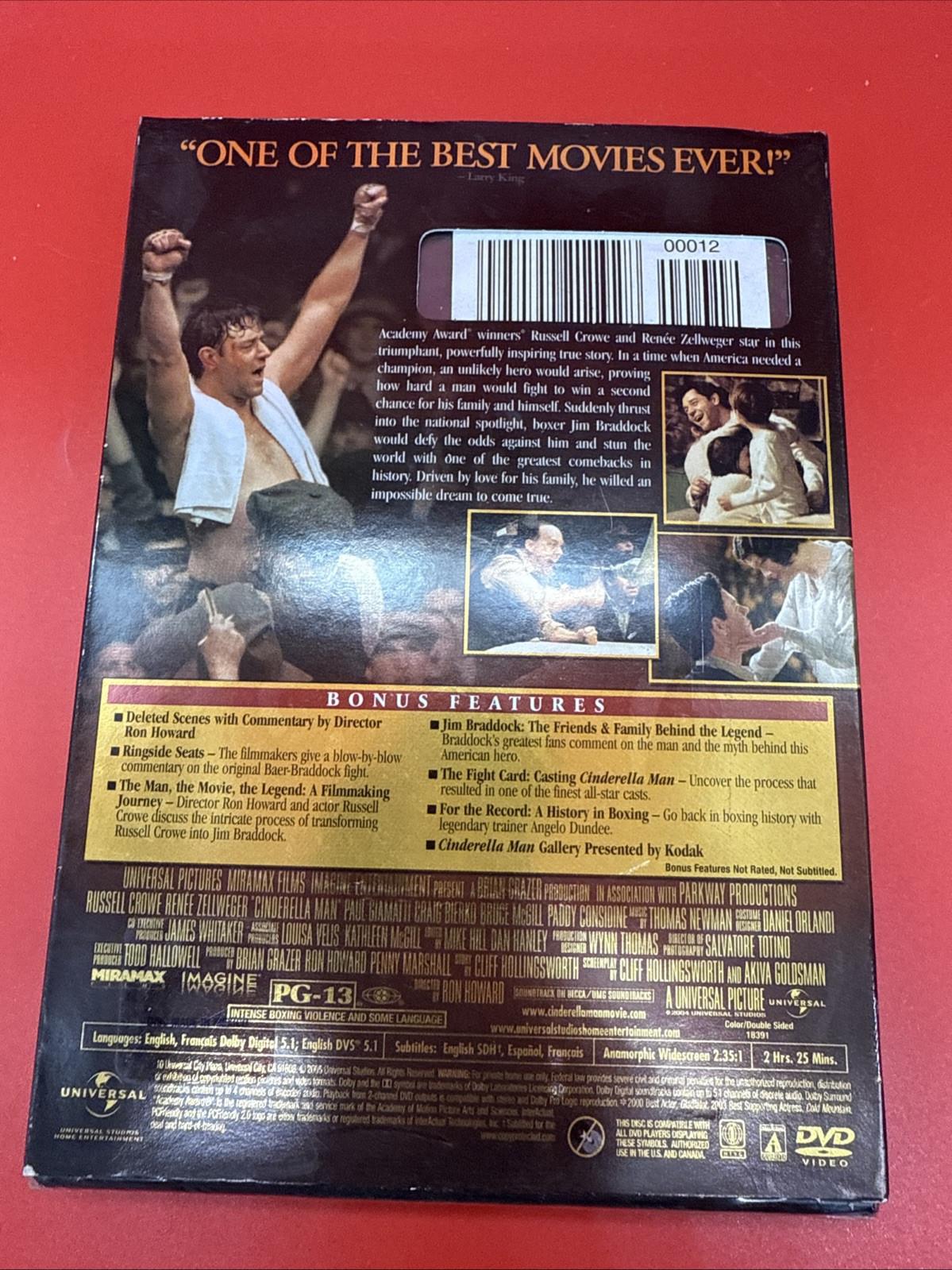 CINDERELLA MAN DVD WIDESCREEN RUSSELL CROWE RENEE ZELLWEGER FREE SHIPPING NEW - Image 3