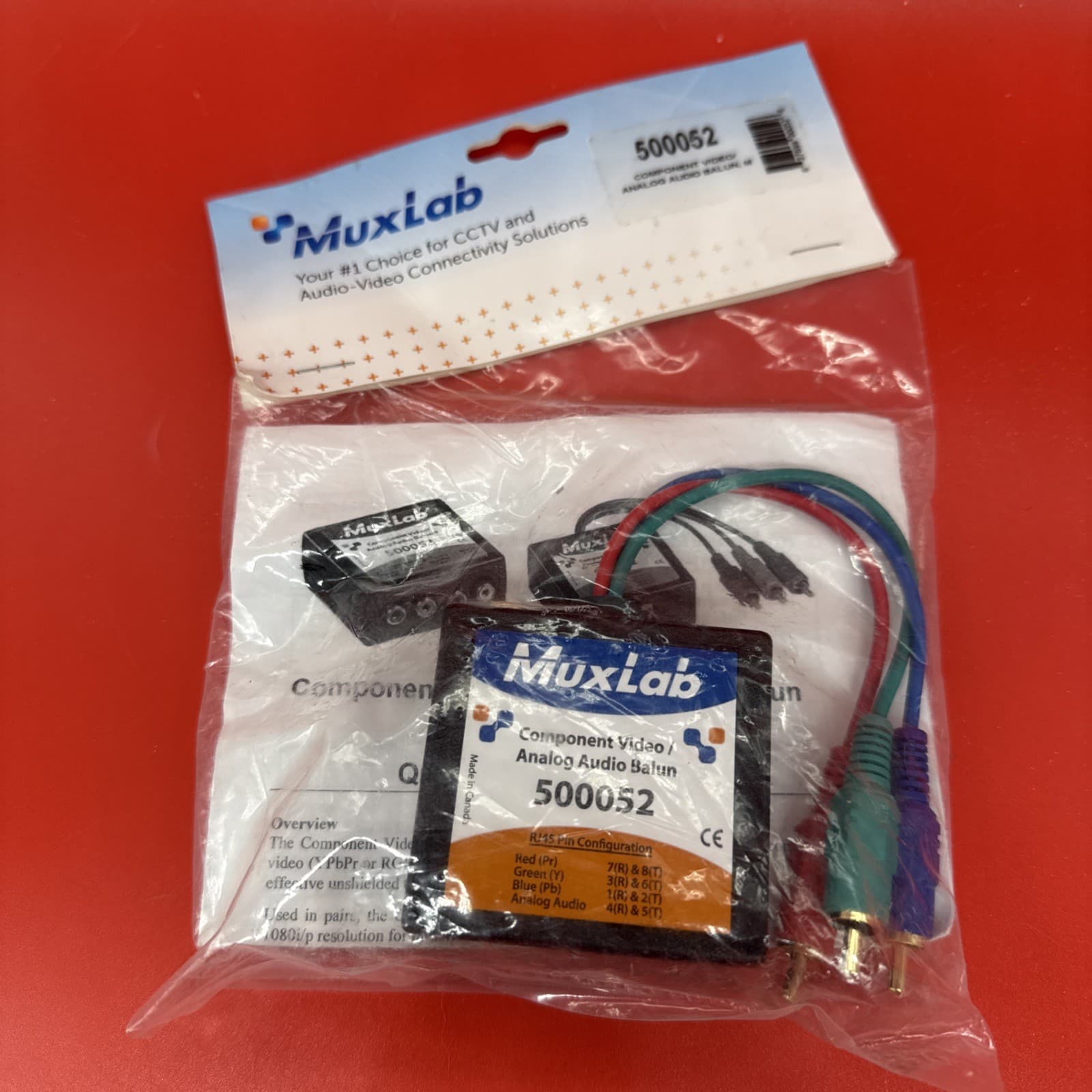 MuxLab 500052 Component Video Analog Audio ProAV Balun RJ45 New Sealed