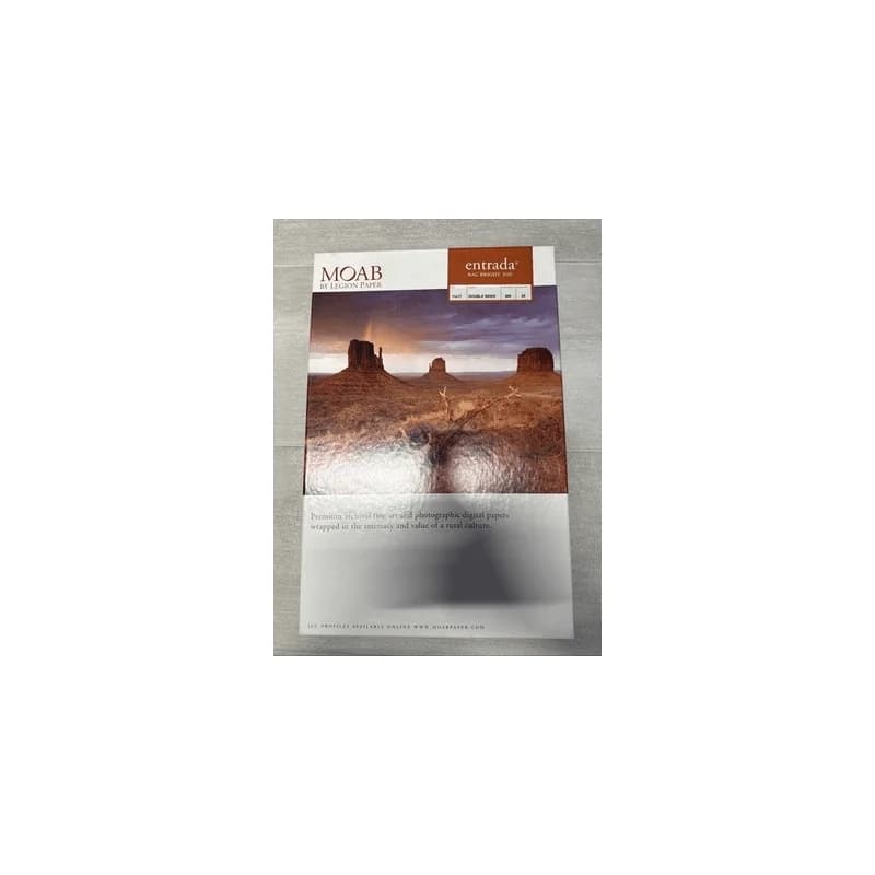Moab Entrada Rag Bright 300, 100% Cotton Fine Art 11x17 Inkjet Paper, 2-Sided 20