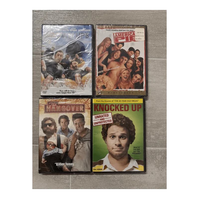 Lot Of 4 Comedy Grown Ups American Pie Hangover Knocked Up DVD Brand New Sealed