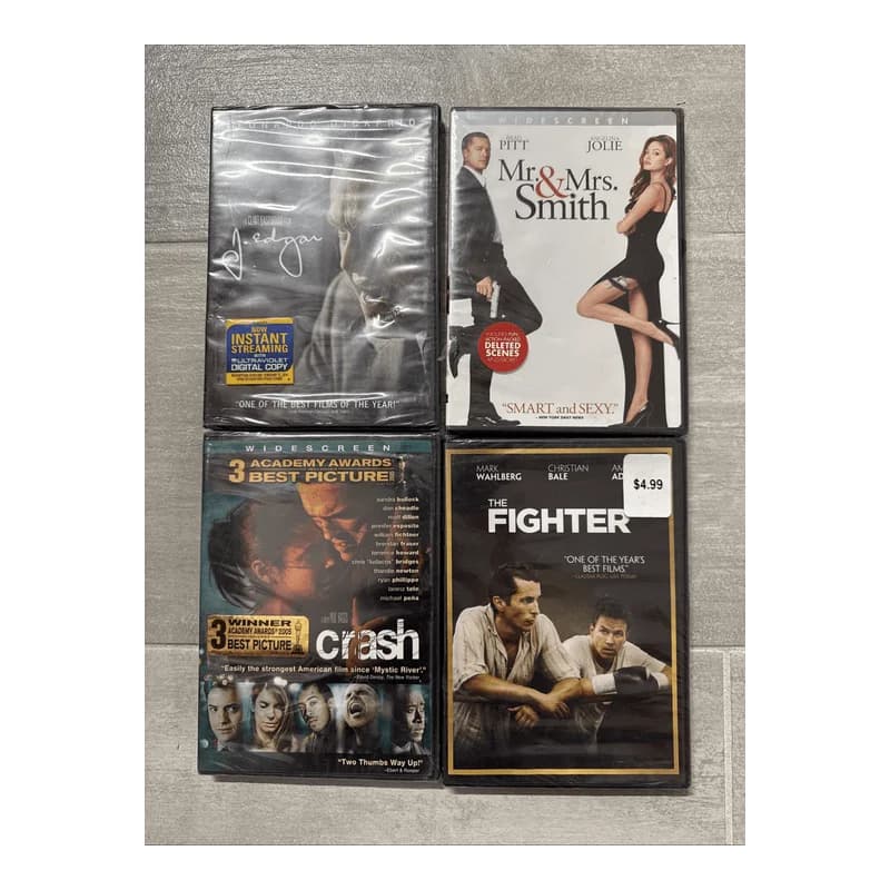 Lot Of 4 Action J. Edgar Mr & Mrs Smith Crash The Fighter - Brand New Sealed