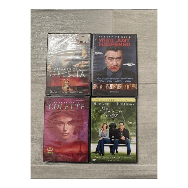 Lot Of 4 DVD Memoirs Of A Geisha What Just Happened Colette Must Love Dogs NEW
